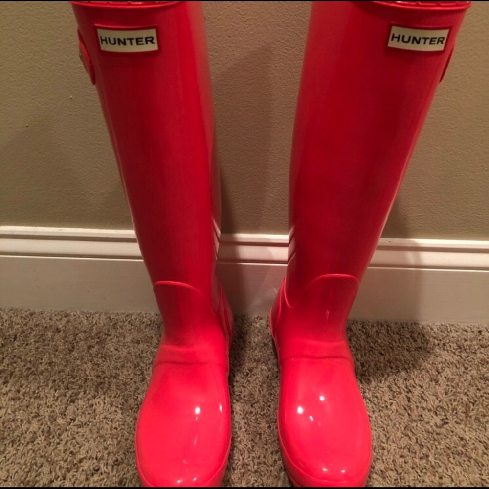 NEW Hyper Pink Original Tall gloss hunter boots